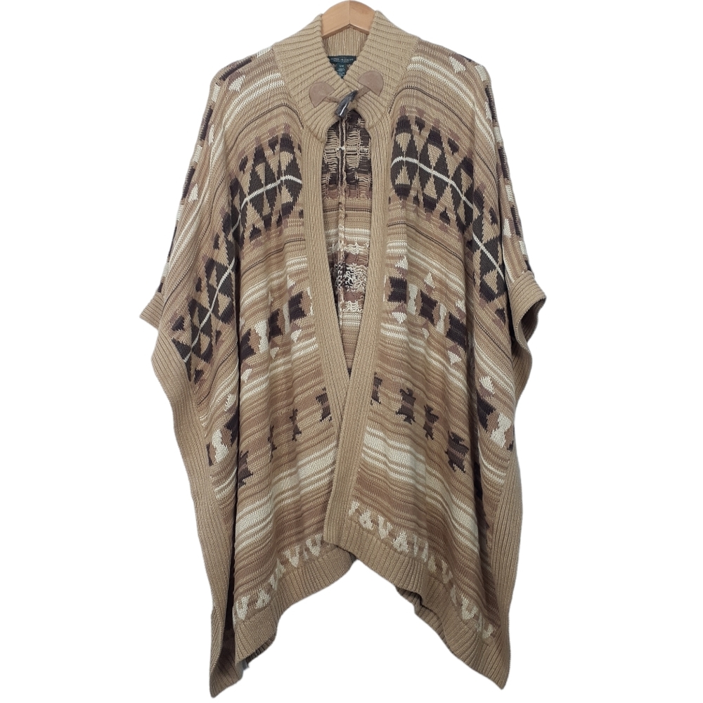 Lauren Ralph Lauren Brown and Tan Knit Shrug